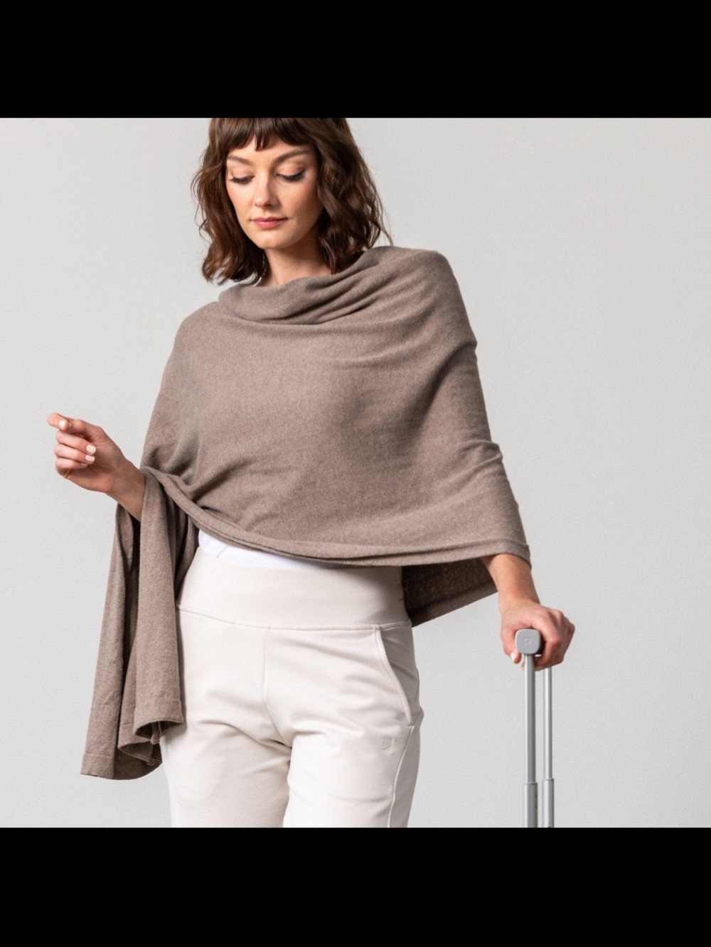 Zestt Dreamsoft Blush Colorblock Travel Scarf Ivory Tan Blush Oversize Giftable - Picture 3 of 4